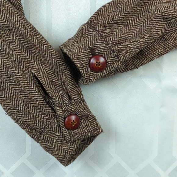 SOLD! Wool Blend Herringbone Bolero Old Fashioned Zara - Picture 6 of 12